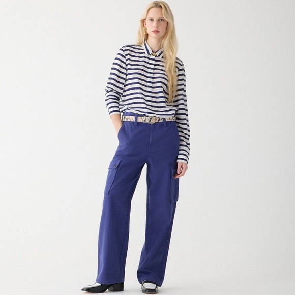 J. Crew Pants - New JCREW Size 30 Relaxed Cargo Pants in Heavyweight Twill Royal Navy $128 BW526